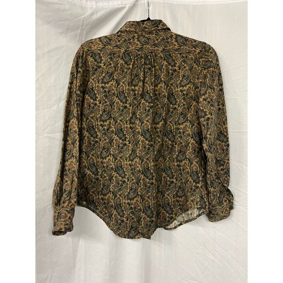 Vintage J Davis  Paisley Print Button Down Shirt Retro Boho Long Sleeve Woman 4 - Picture 4 of 6